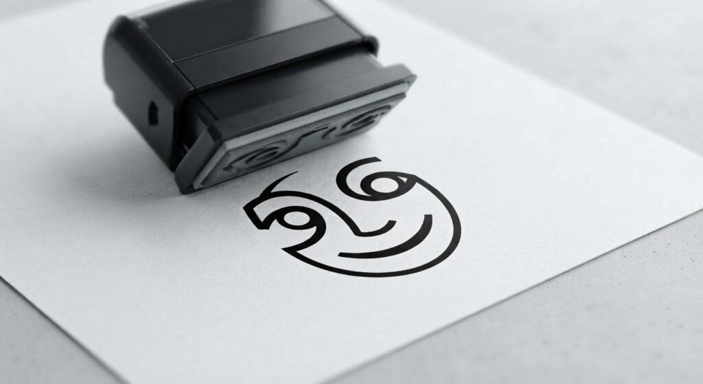 Self inking custom rubber stamp with personalised design