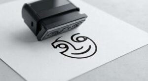 Self inking custom rubber stamp with personalised design