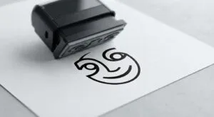 Self inking custom rubber stamp with personalised design