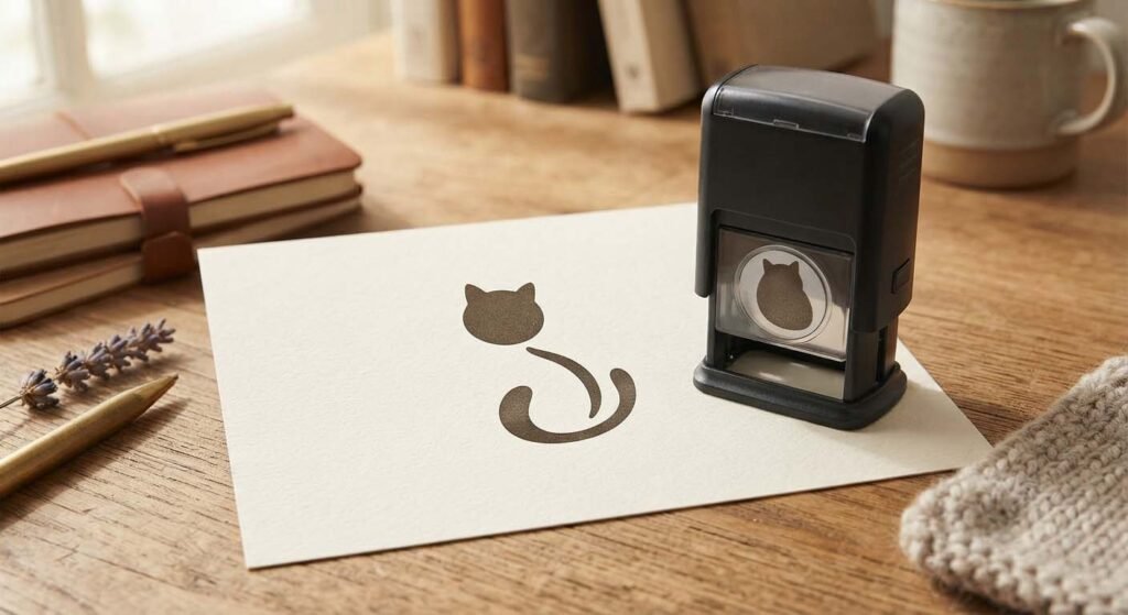Self inking pet photo stamp used as a personalised gift